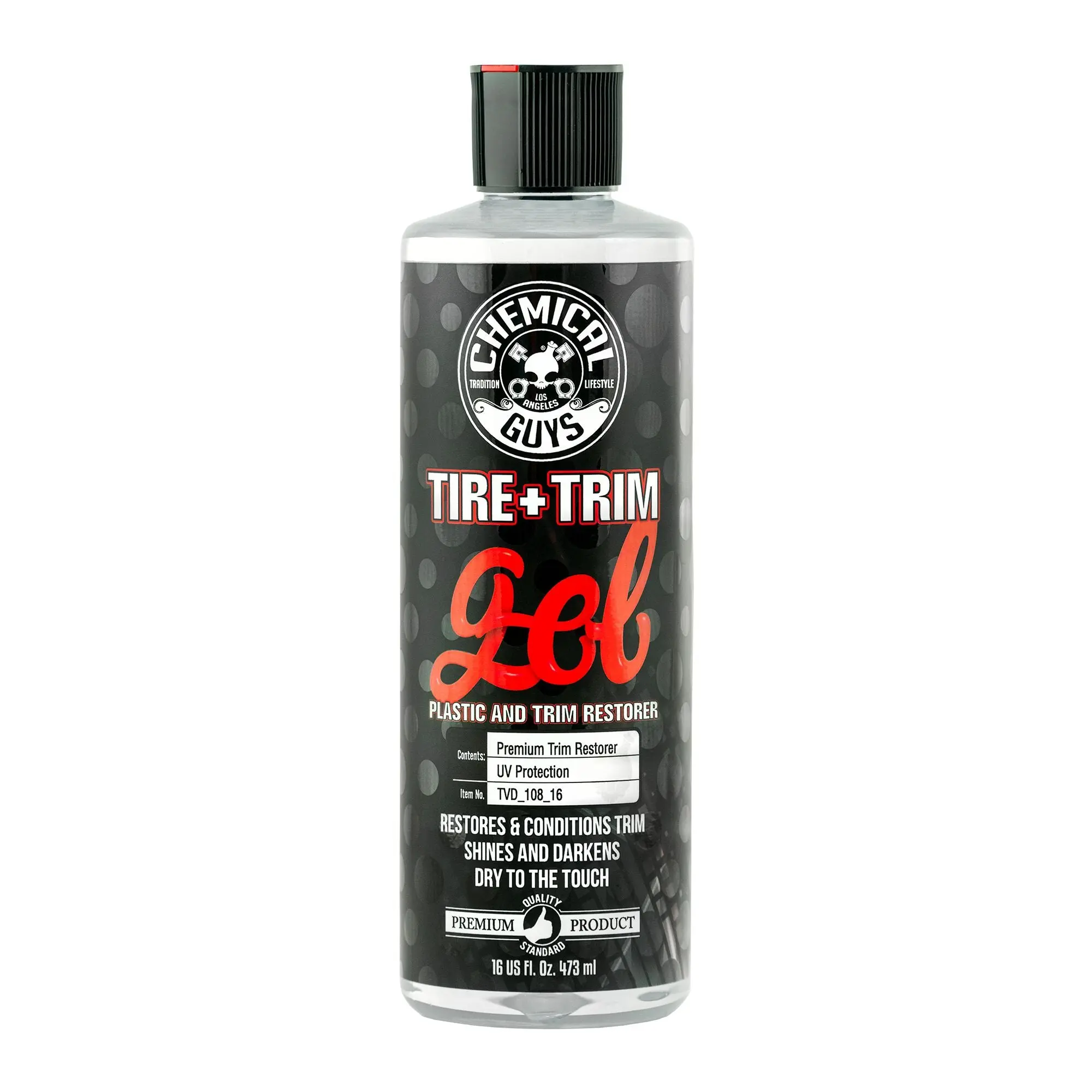 Chemical Guys Oil-Based Tire & Trim Detailing Gel - Automotive Tire Restorer Protectant, Easy-to-Apply, High-Gloss Wetlook Shine, UV Protection, Waterproofing, Deep Penetration for Faded Plastic, Rubber, Fender Flares, Rocker Panels, Bumpers