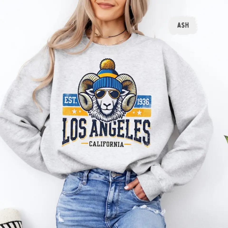 [SALE OFF] Los Angeles Football 1936 Unisex Sweatshirt, Ram Sports Fan Crewneck Jumper, LA Football Team Apparel, Gift for Football Fans, Sports Lover Tops