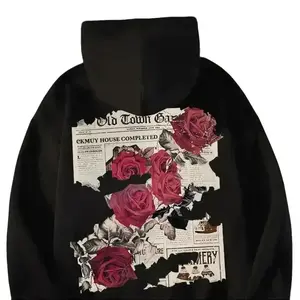 A fashionable high street hoodie with a newspaper rose pattern and long sleeves that are comfortable and breathable, suitable for both men and women, is the ideal choice for Halloween gifts. Leisure FlowersRAIMENTRY