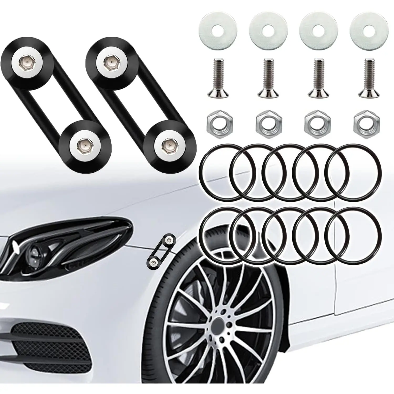Front Bumper Clips Black 12PC Quick Release Bumper Clips it Can be Applied to Front and Rear Bumpers,Trunks,Fenders,Hatches,Hoods,Etc.
