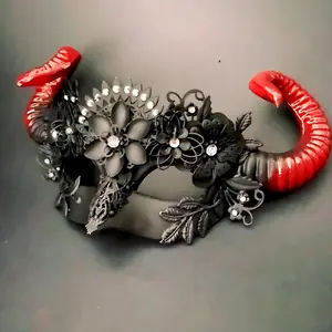 Mythical Horn Mask- Black / Red