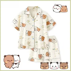 Bubu Dudu Pajama Set Soft Comfortable Sleepwear Cotton Loose Pyjama Suit Loose Home Clothes Are Cold SummerClothes Birthday Gift
