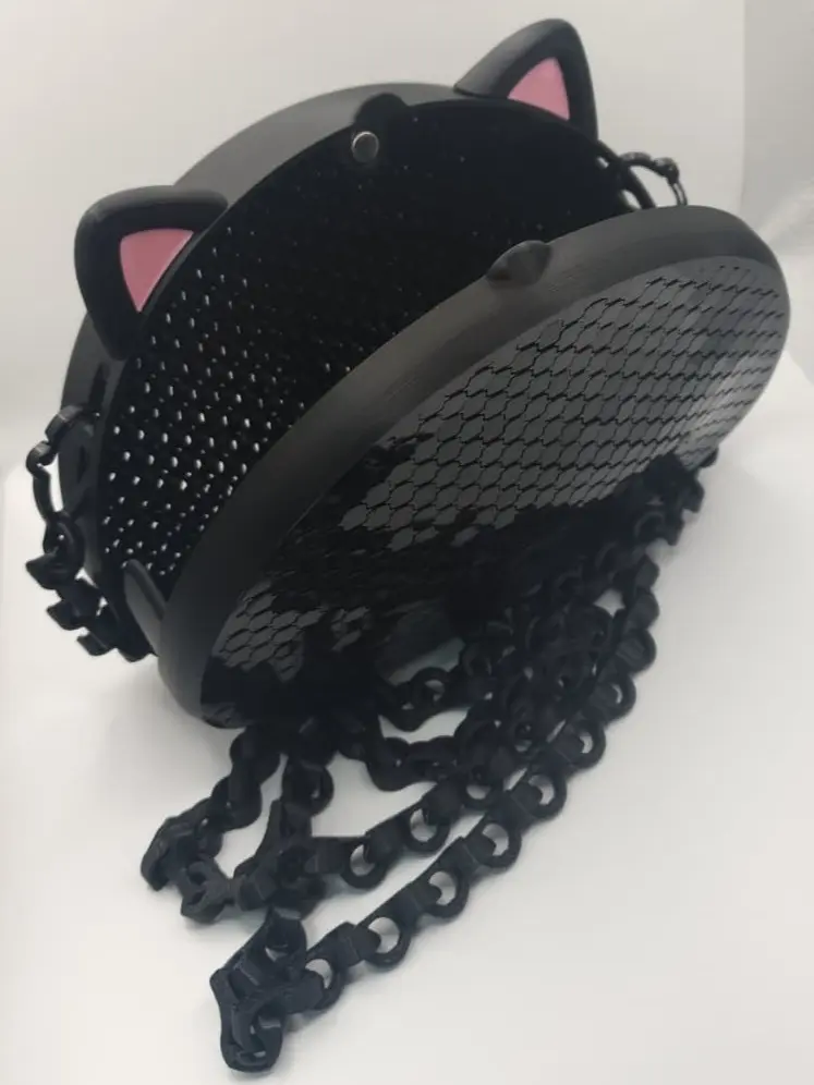 Cute Fully 3D Printed Cat Purse With Magnetic Clasp Mechanism