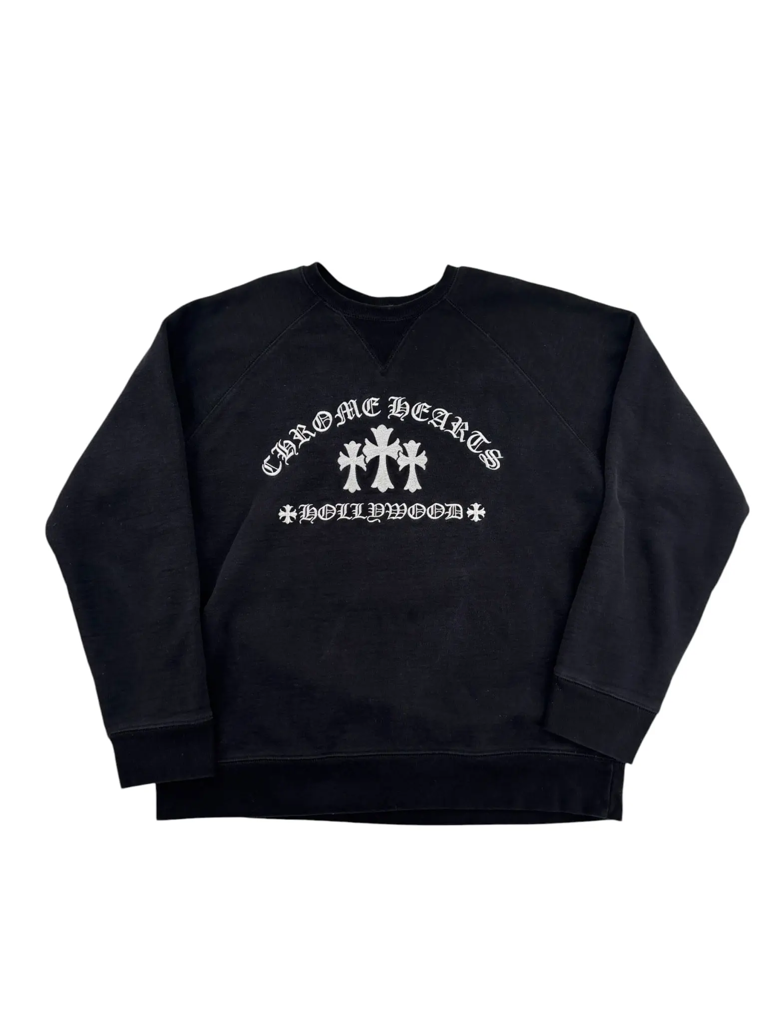 1141117 Chrome Hearts Triple Cross Hollywood Crewneck Sweatshirt Black