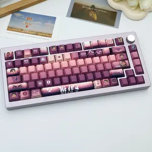 138 Key Anime Character Rena  Pbt Keycaps, Cherry Style Side-Printed Semi-Transparent, Dye Sublimation, Compatible with Mx Axes, for Keyboard Models 61/64/68/87/96/104/108