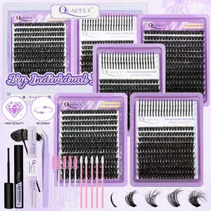 Lash Clusters Kit Eyelash Extensions Set 60D+80D Individual Spikes Lashes Spiky Manga Eyelash Clusters D Curl DIY Eyelash Extension Kit with  Lash Bond & Seal Lash Remover Tweezer Mascara Brush*5 Micro Applicator Brush*5 for Anime Eyelashes
