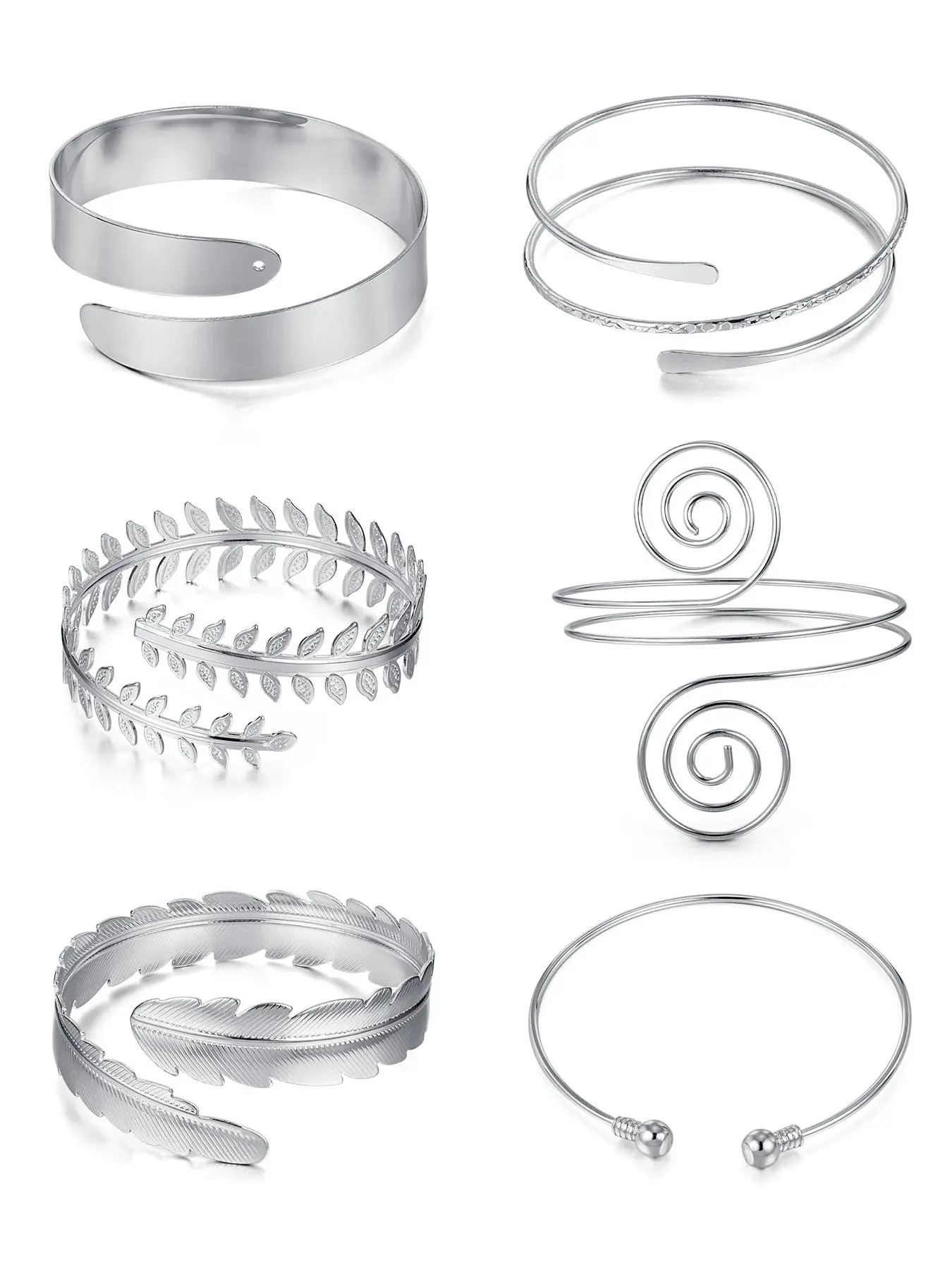 Simple Mixed Geometric Design Arm Cuff Bangle, Mixed Texture Cuff, 2025 New Style Fashionable Arm Cuff for Women & Men, Trendy All-match & Exquisite Jewelry for Birthday Gift, Stainless Steel Bracelet, Stackable Bracelets, Trendy Jewellery Accessories