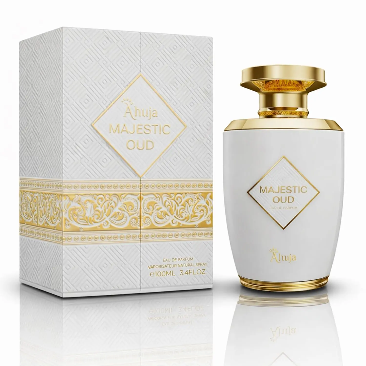 Ahuja Majestic Oud Eau de Parfum for Unisex 3.4 Ounce