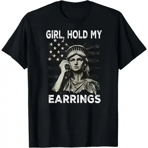 Girl Hold My Earrings Shirt, Protest T-shirt, National Park Style Shirt, Save Public Lands, Political Activism Tee, Statue Of Liberty Shirt