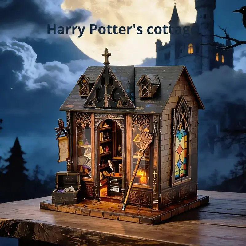 Harry Potter DIY House 3D Puzzle Model Kit, DIY Assembly Kit, Build Your Own Miniature Building, Perfect Gift for Fans, Collectible Toy