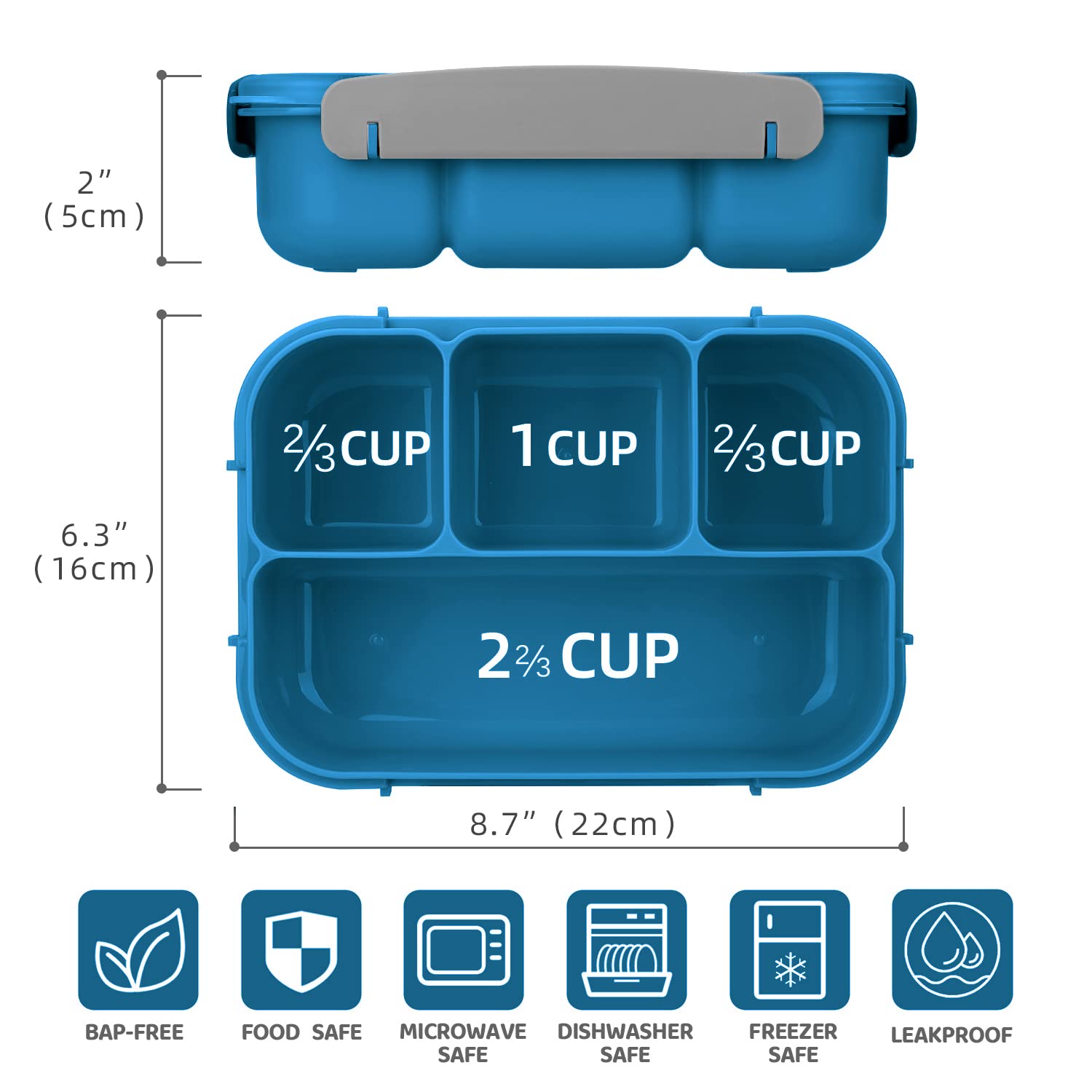 Bento Box, Lunch Box Containers, Mom’s Choice, Ideal Leak Proof, Microwave and Dishwasher Safe Lunch Box, Best Gift!