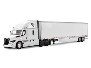 Freightliner Fifth Generation Cascadia Raised Roof Sleeper - White w/ 53' Utility Trailer Diecast 1:64 Scale Model - DCP 60-2087