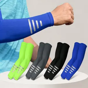 4 Pairs Sun Protection UV Arm Sleeves, Cooling Compression Arm Covers, Anti-Slip Breathable Polyester Sleeves for Cycling & Outdoor Activities