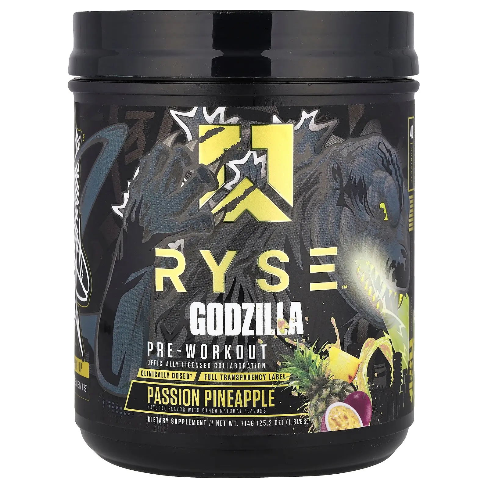 RYSE Godzilla, Pre-Workout, Passion Pineapple, 1.6 lbs (714 g) RYSE Godzilla, Pre-Workout, Passion Pineapple, 1.6 lbs (714 g)