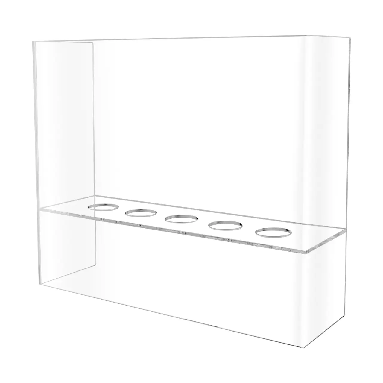 Ice Cream Cone Holder 5 Slot Clear Acrylic Countertop Dessert Display with Sneeze Guard No Assembly Required for Restaurants Catered Events and Buffets by 321 Plastics