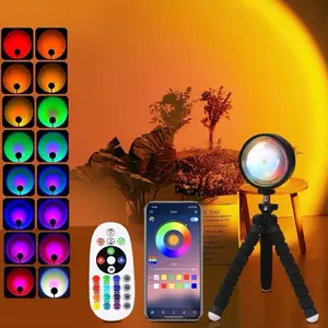 16 Color Sunset Projection Lamp – LED Mood Light for Room Aesthetic & TikTok Setup