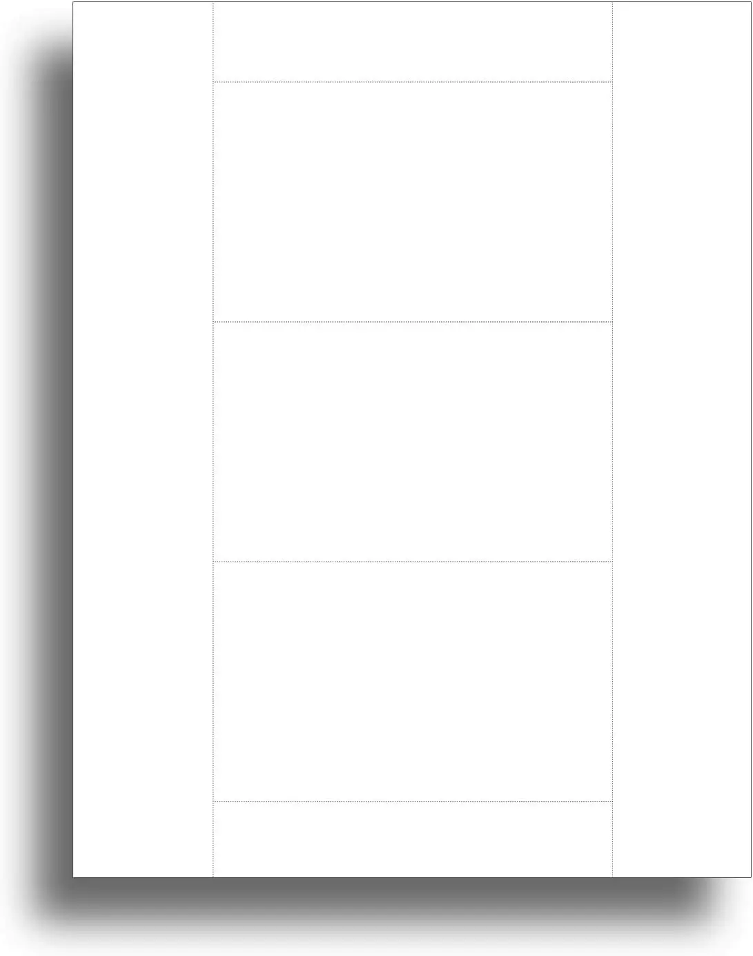 Blank White Printable 3" x 5" Index Cards - 100 Sheets / 300 Cards, Perforated 3-Up Cardstock Paper, 65lb Cover (176 GSM) Cardstock Paper for printing Flash Cards Recipe Cards Note Cards & Index Cards