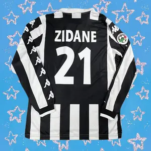 99-00 Juventus Home 21 Zidane Long Short Sleeve Jersey Vintage
