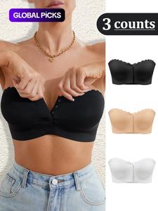 women's strapless bra, fashion comfortable breathable bra, women's lingerie for all seasons, bra sets, bra pack, womenswear, seamless bra set