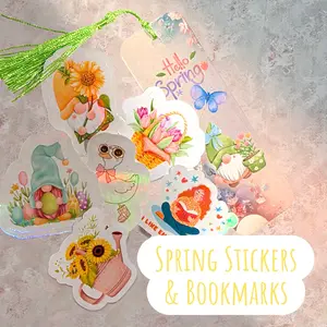 🌸📚 Spring Stickers &amp; Bookmarks – Limited Seasonal Drop