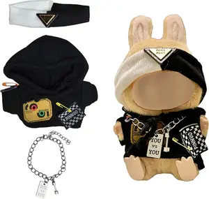 17cm Doll Clothes Set-Adorable Outfits for Dolls-Stylish Accessaries Clothes Dress-Up-Replaceable Clothing Collections, Includes tops, Headband, Necklace(Doll Not Included)