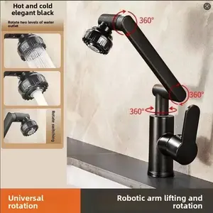 Cold Hot Water Faucet for Kitchen Sink, Bathroom Wash Basin Tap, Dual Function Cold & Hot Water Mixer Valve, Durable Design, High Arc Faucet