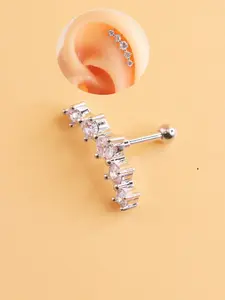 16g Helix Piercing Earrings, Curved Star Design Cartilage Earrings, Stud Earring Jewelry, Fashionable Earrings for Women & Girls, Trendy All-match & Exquisite Jewelry for Birthday Gift