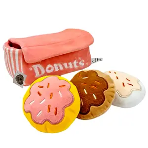 dh Doodle Head Box Of Squeaky Dog Doughnut Box for Small & Medium Doodles - Interactive Dog Toy Set