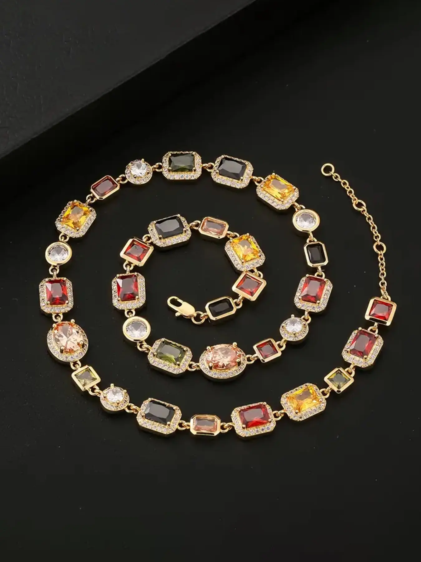 Iced Chics 10mm Colorful Sugar Hip Hop Zircon Statement Necklace, Daily Wear Necklace, Unisex Couple Jewelry, High-End Style, Perfect for Men and Women, Trendy Necklace