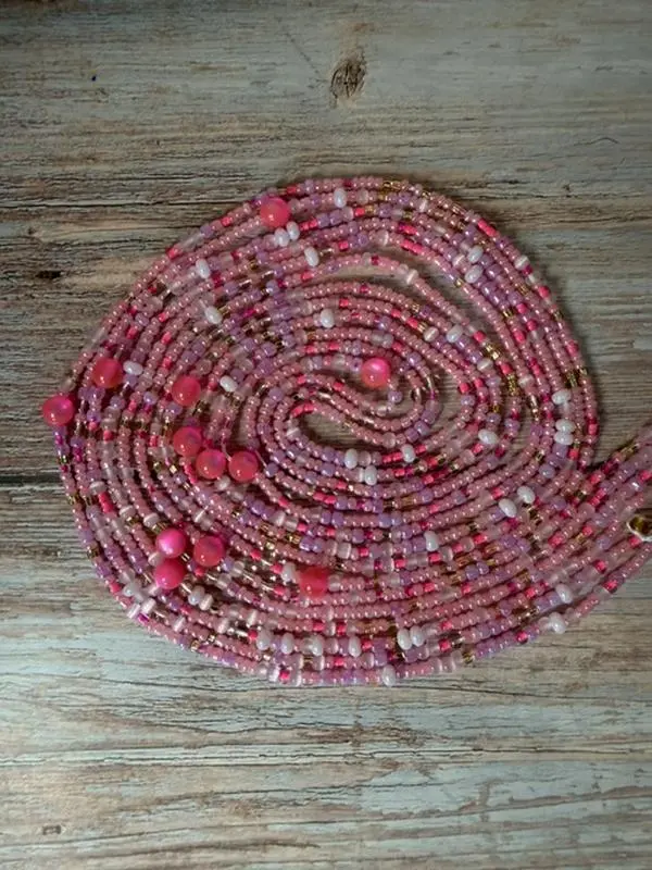 Pink Power Waist Bead, Fashion Accessory, Women's Costume Jewelry Body Chain