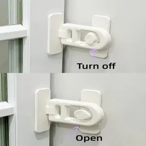 1pc Youngsters Safety Sliding Door & Window Lock - Easy Install, No Drilling Required, Plastic Material, Secure Home Safety Solution for Doors and Windows, Home Safety Lock | Modern Design | Notool Installation