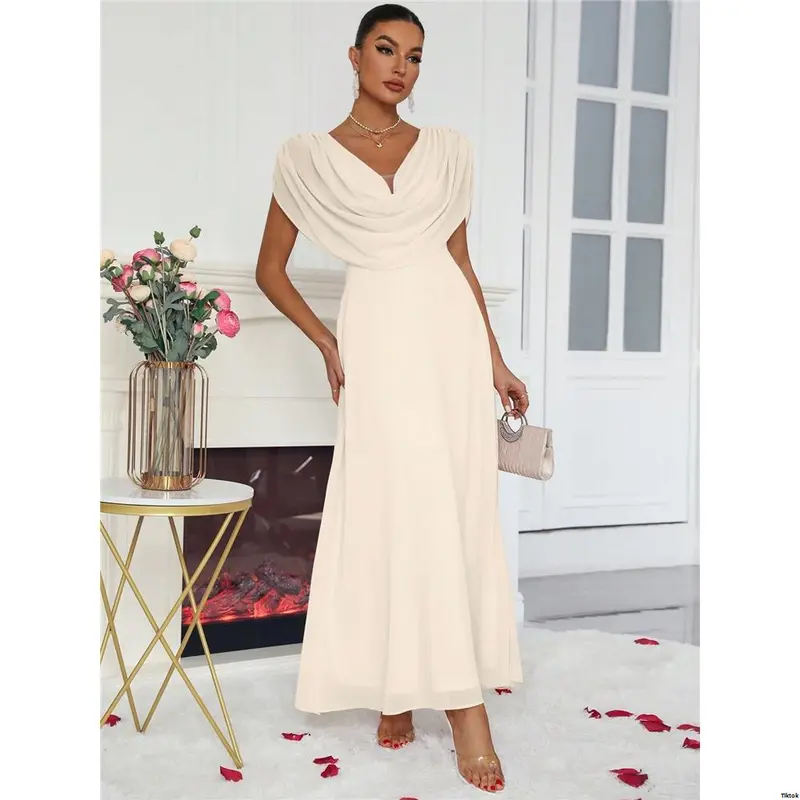 short african bridesmaid dresses Royal Blue Chiffon Floor Length V-Neck Bridesmaid Dresses