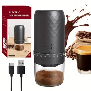 60 RPM Motor Portable Wireless Adjustable Cheer Moda USB Rechargeable Electric Coffee Grinder with Lithium Polymer Battery, Food Grade Plastic Cup & Plastic Body, for Home Use and Gift Giving