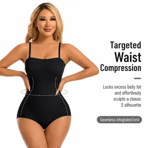 Seamless Body Shaper Bodysuit with Tummy Control Waist Slimmer and Peach Butt Lifter, Adjustable Straps Low Back Design Hook Crotch Invisible Shapewear for Everyday Wear Under Dresses Formal Gowns