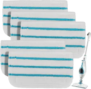 Steam Mop Pads Compatible with  Steam Mop SM1600, SM1610, SM1620, HSM13E1, HSMC1300FX, HSMC1321, HSMC1361SG SMP20 - Washable Pads Replacement for Floor Cleaning - 5Pack