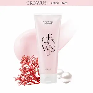GROWUS Damage Therapy Treatment EX (7.43 fl. oz. / 220ml) Repair & Hydrate Mask for Damaged Hair | Deep Creamy Conditioner | Paraben & Sulfate Free | Fresh Rose Scent