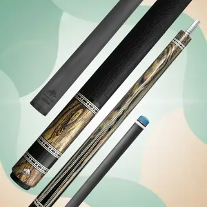 Rhino RETRO Bocote Pool Cue - Carbon Fiber Shaft, Time Crystal 12.5mm Tip, Lizard-Embossed Microfiber Leather Wrap, 6-Point Design, Stainless 3/8-8 Joint, Weight-Adjustable