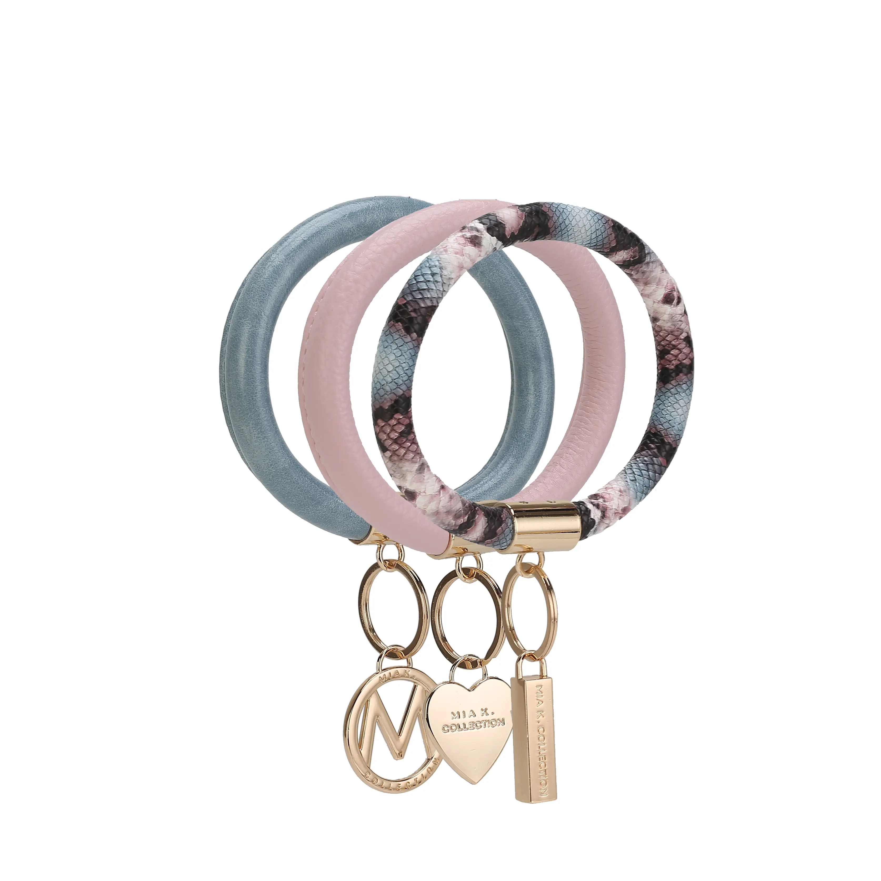 MKF Collection Jasmine Women's Bangle Bracelet Keyring Wristlet set