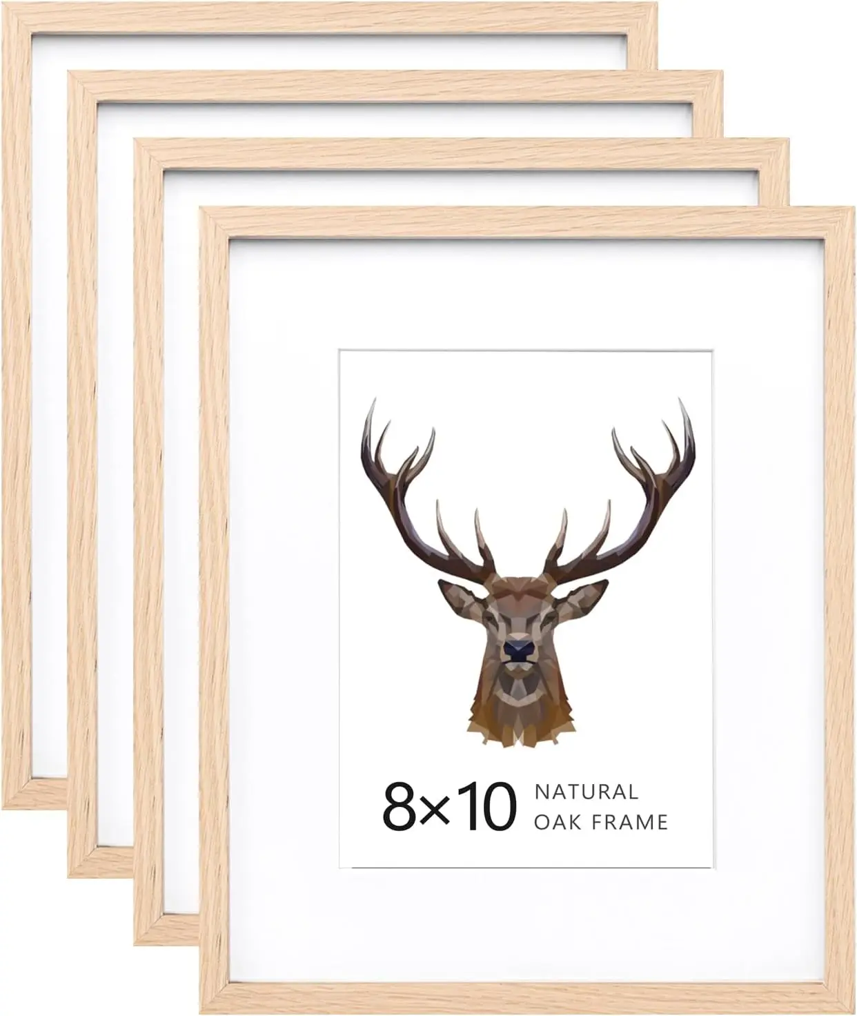 8x10 Frames  Oak  Frames with  Plexiglass, 4 Pack