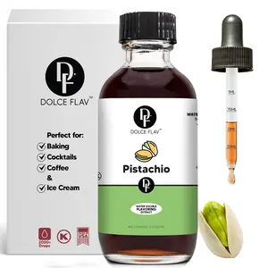 Dolce Flav Water Soluble Pistachio Extract 2000+ Drops Pure Natural Flavoring for Beverages Baked Goods & Sauces