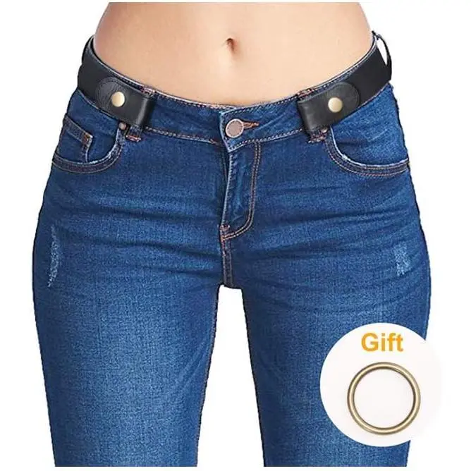 Buckleless Elastic Stretch Belts with Adjustable Waistband for Men and Women, Comfortable Invisible Belts for Jeans Pants, Buckleless Belt, Elastic Adjustable Waistband