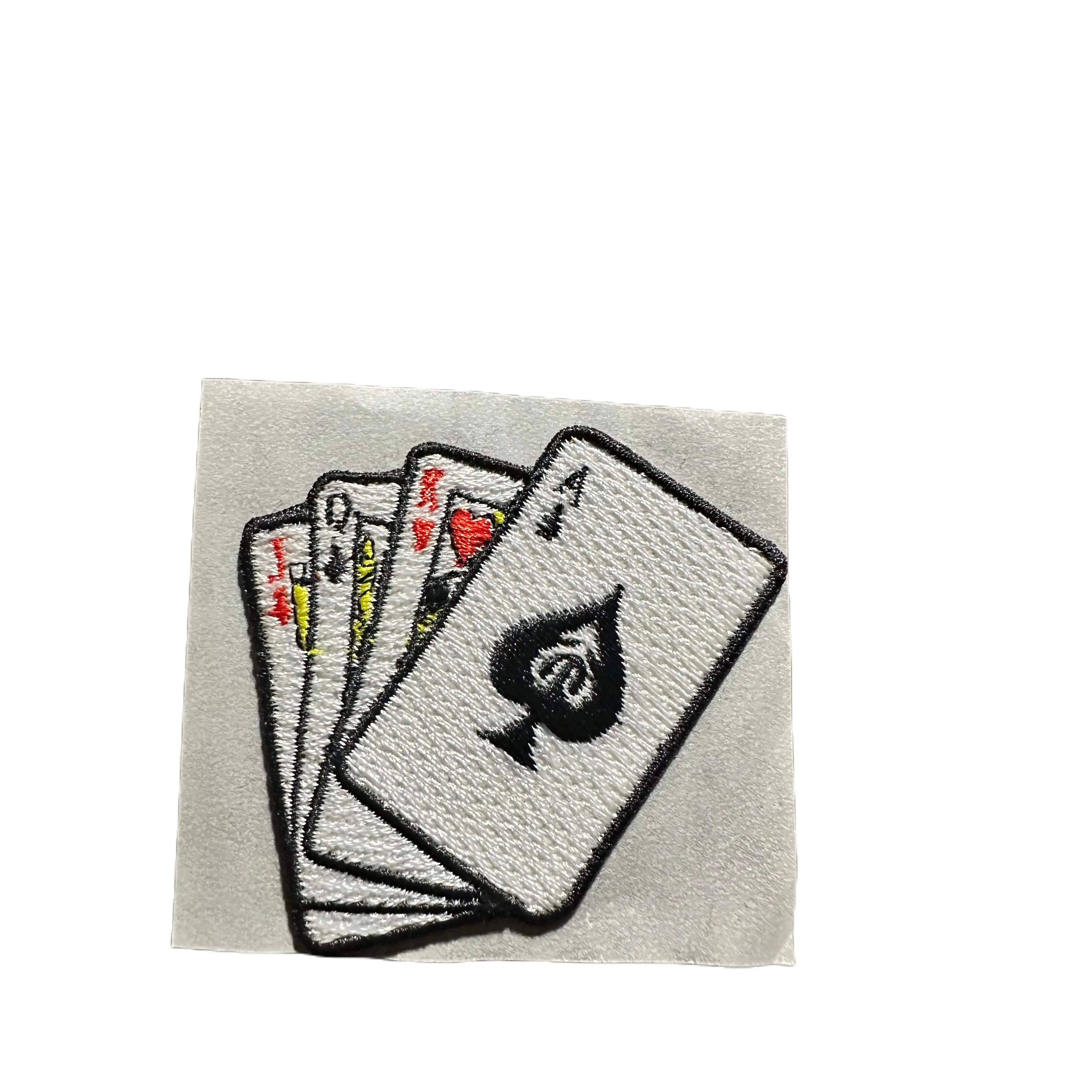 Playing Cards Embroidered Hat Patch - Assorted Card Designs with Colorful Details, Ideal for Personalization and Decor