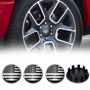 4PCS 63mm 2.5 Inch American Flag Car Hub Wheel Center Cap for Ram 1500 Wheels 2019-2022 6KF18TRMAA