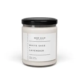 Smelling Candle Original Soy Candle, White Sage Lavender Scented Candle, Relaxing Aromatherapy Candle, Calming Home Fragrance, Vegan Candle, Hand-poured Candle