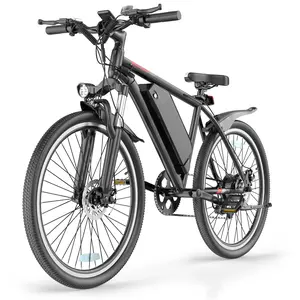 26-inch Commuter Electric Bicycle 500W Peak 750W Motor 30-55 MPH 48V 9AH Battery LCD Display 21 Speed Front Suspension Ebike for Adults Folding Ebike
