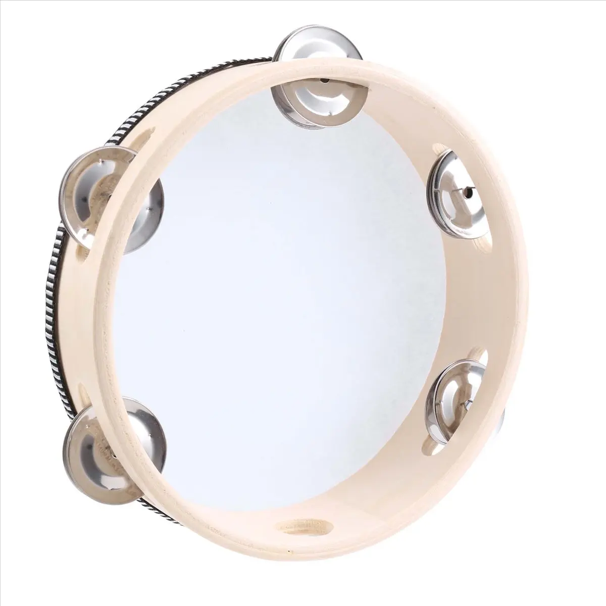 High Quality 7-Inch Drumhead Handheld Wooden Percussion Drum Tambourine, Round Musical Instrument for Children, 1 x Tambourine, Ideal KTV Party Gift