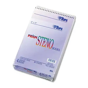 212 MAIN Gregg Ruled Wire-Bound Stenography Notebook, 6x9 Inches Orchid, 4-Pack 80-Sheet Pads, Office Stationery Supplies