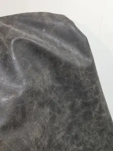 Gray Distressed Vintage Faux Vegan leather