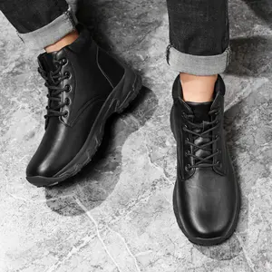 Comfort Non Slip Ankle Boots for Men Women Water Resistant Shock Absorbing Oil Proof Leather Work & Casual Outdoor Boots