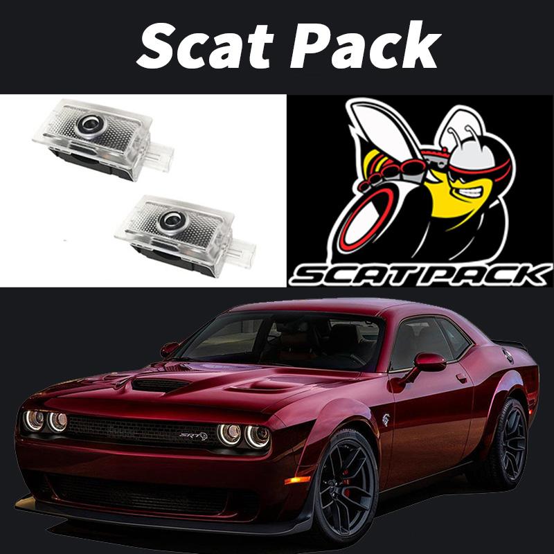 2Pcs Scatpack Car Logo Welcome  Projectors Programmable LED Sign for Car Business car door light for car accessories(Scatpack)